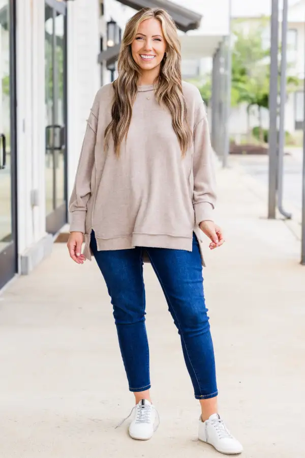 Say Hello Sweater, Ash Mocha