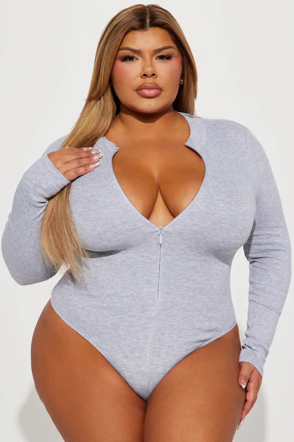 Grind Time Beyond Long Sleeve Bodysuit - HeatherGrey