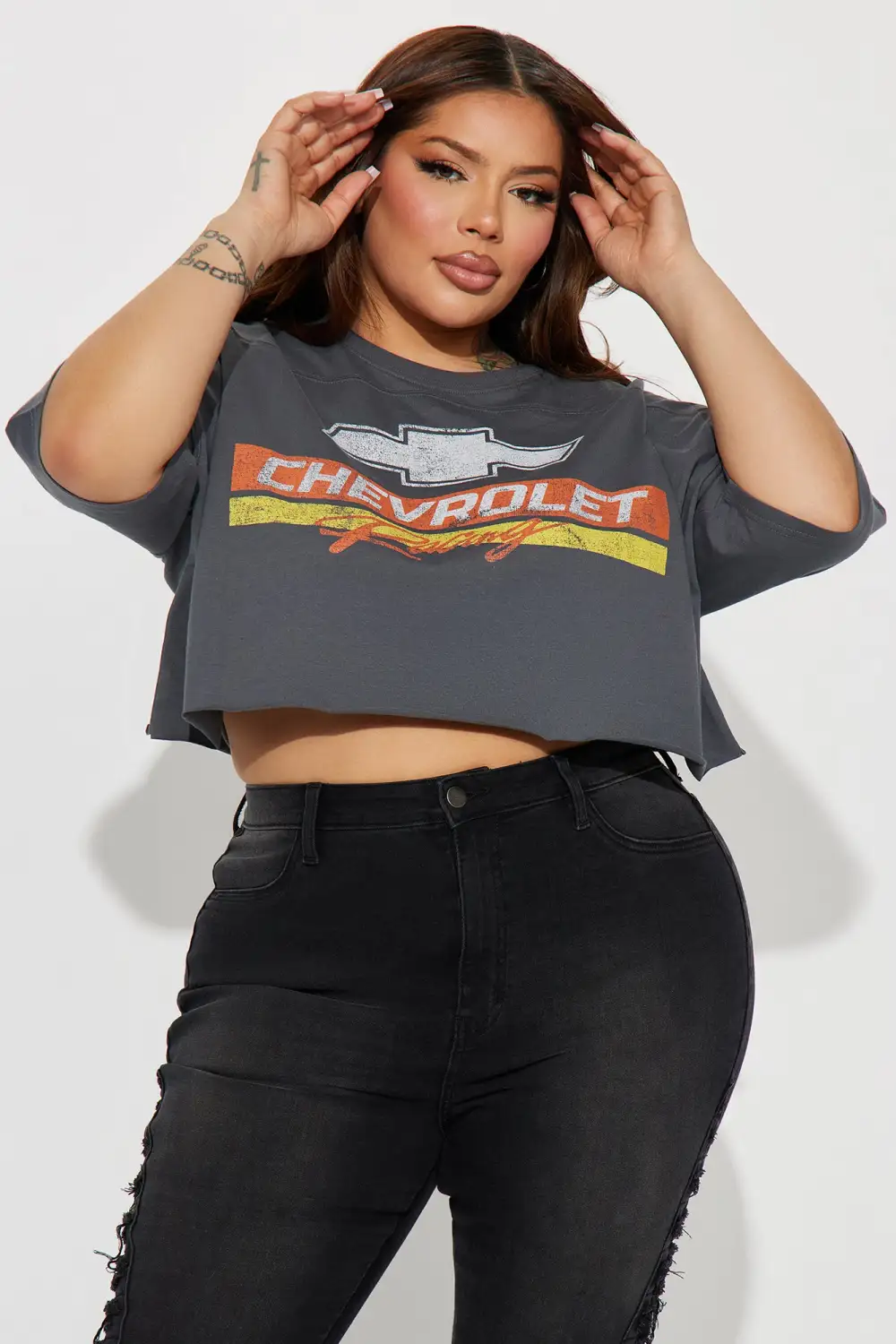 Chevrolet Cropped Top - Charcoal
