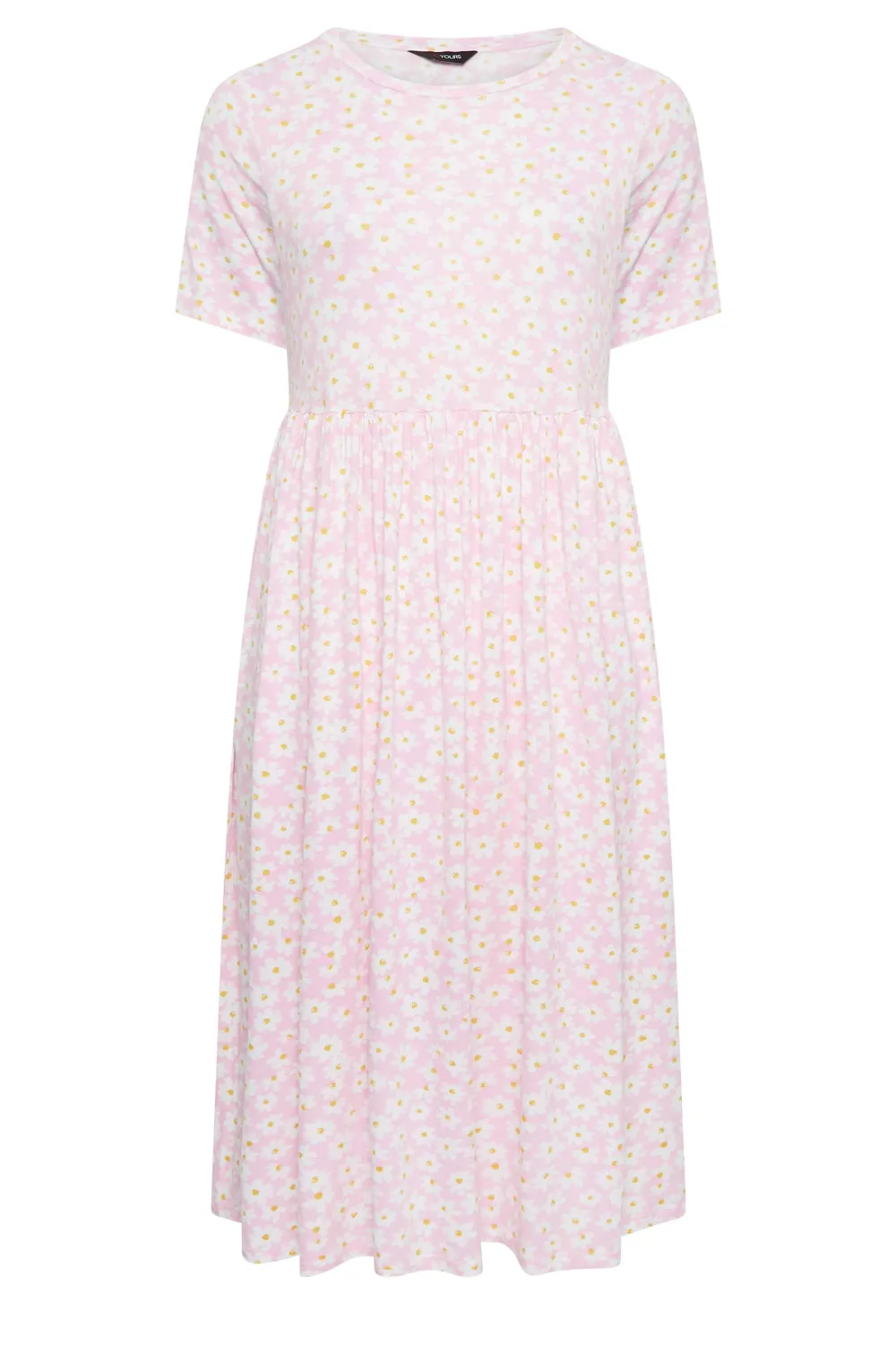 YOURS Curve Light Pink Daisy Print Smock Dress