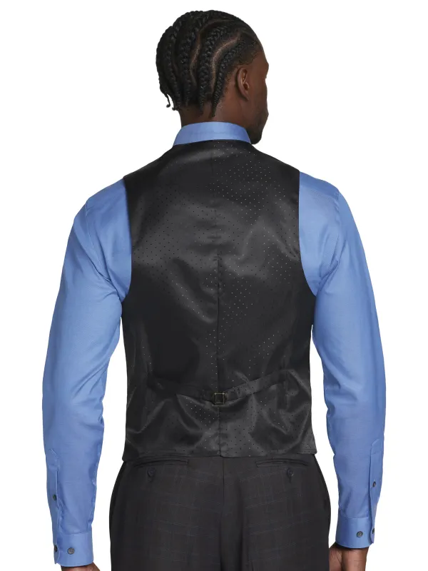 Michael Strahan Classic Fit Wool Blend Plaid Suit Vest