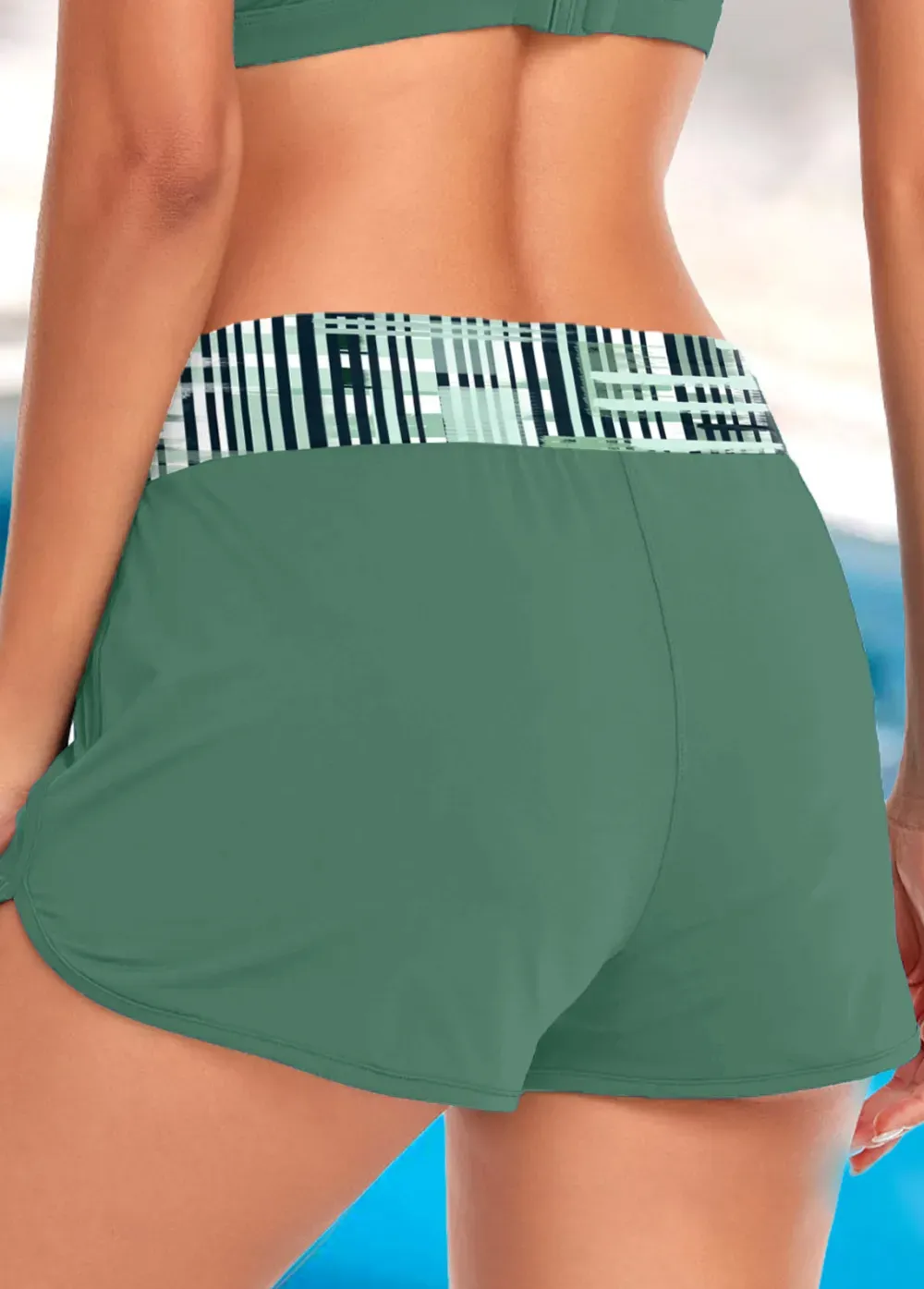 Metal Ring Tribal Print Multi Color Bikini Top