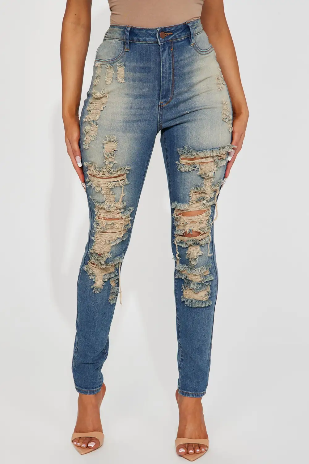 Wanna Know Tinted Stretch Skinny Jean - Medium Wash