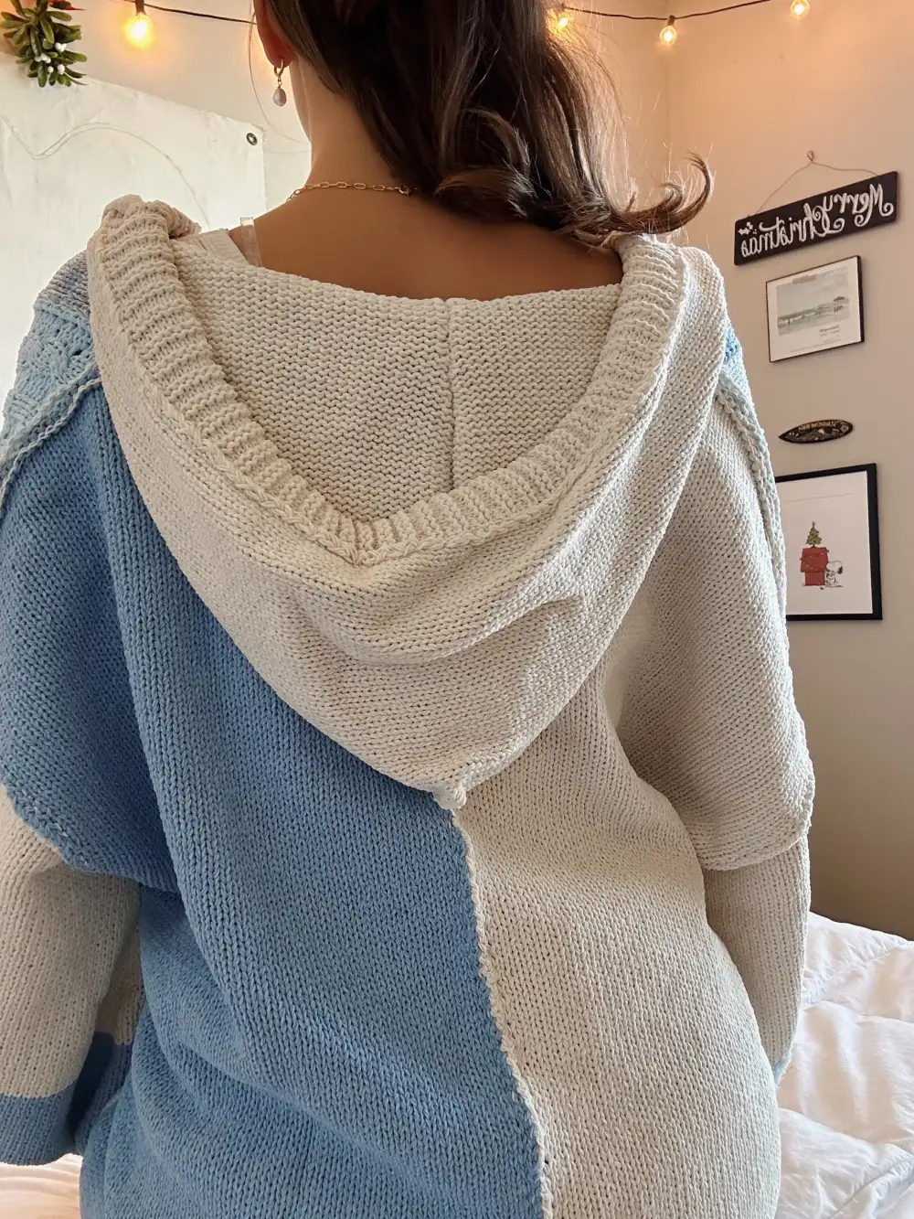 LIGHT BLUE PATCHWORK CARDIGAN