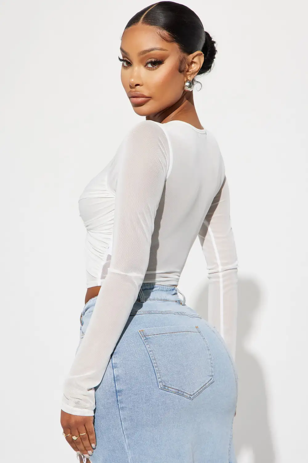 Twist Of Faith Mesh Top - White