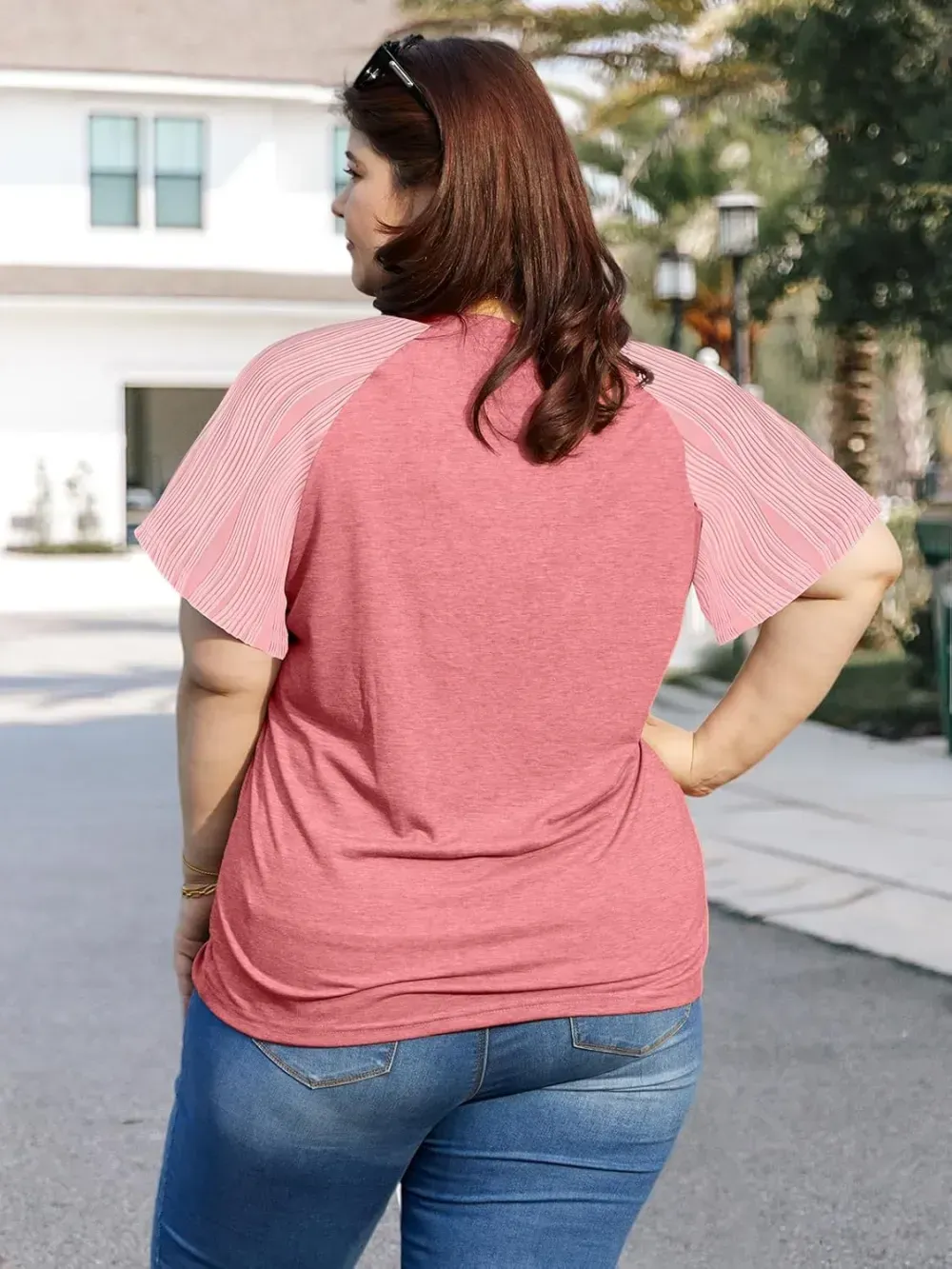 HDLTE Womens Plus Size Tops Floral Bell Sleeves Blouses Summer Crewneck Tunic Loose Casual T Shirts