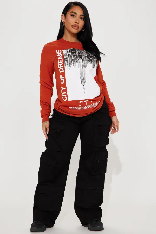 City of Dreams Long Sleeve Tee - Rust