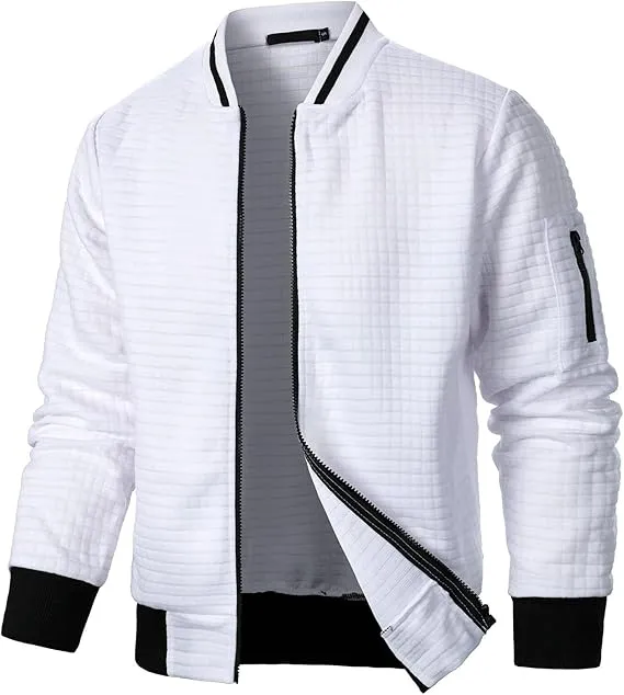 Mens Lightweight Jacket Casual Bomber Jacket Varsity Coat