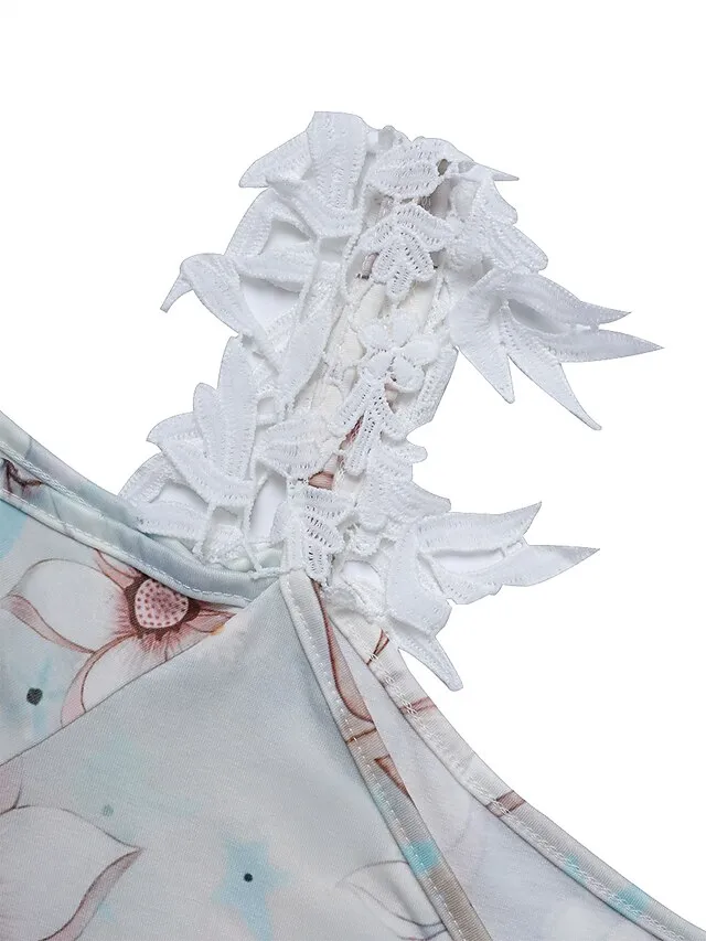 Women's Long Dress Maxi Dress Casual Dress A Line Dress Floral Dress Floral Print Ombre Fashion Casual Outdoor Daily Holiday Cut Out Print Short Sleeve V Neck Dress Regular Fit Light Yellow Black