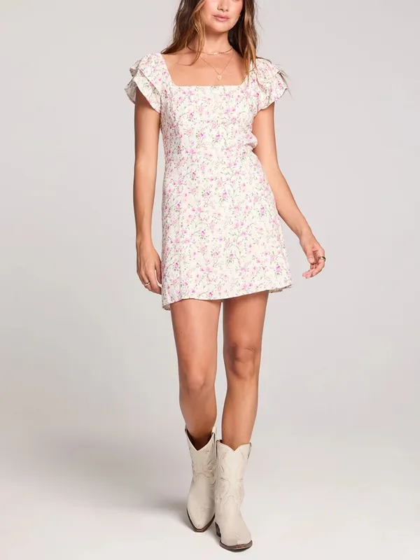Linen Blend Sleeveless Mini Dress