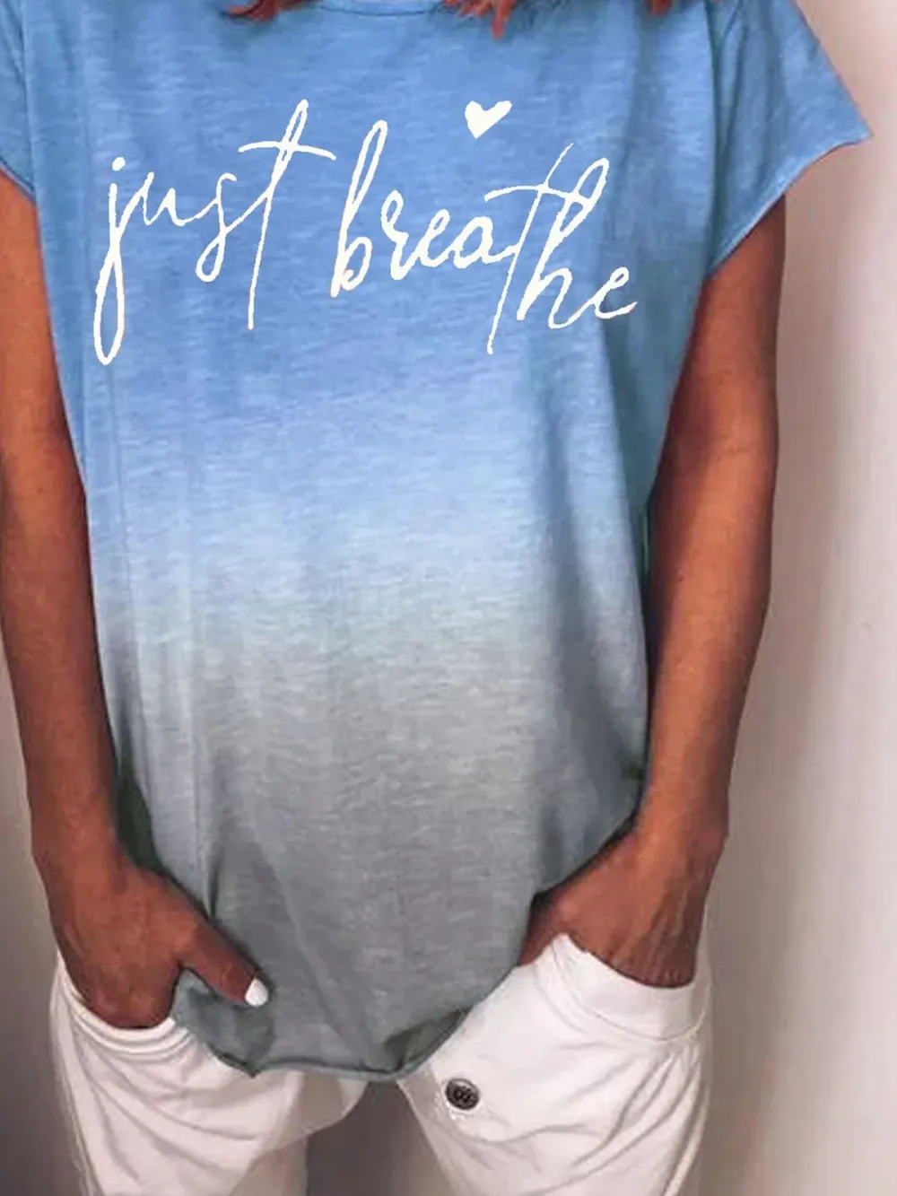 Letter Crew Neck Casual Shirts & Tops