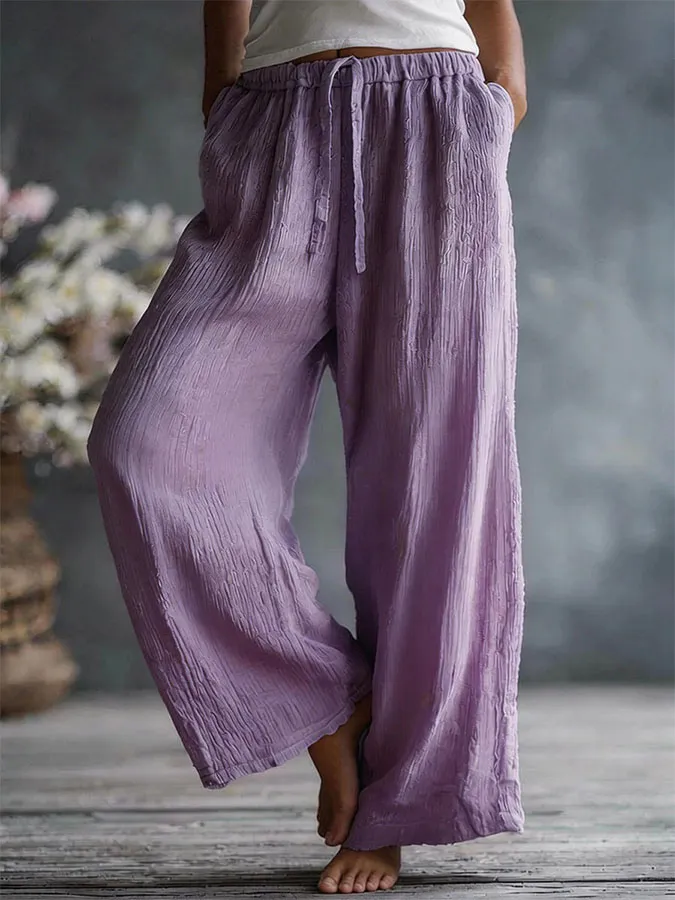 Women'S Simple Solid Color Multi Color Linen Blended Pants
