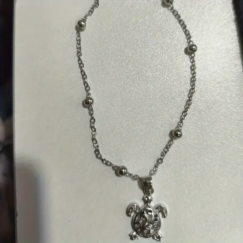 Turtle Anklet, Beaded Anklet, Turtle Pendant Anklet