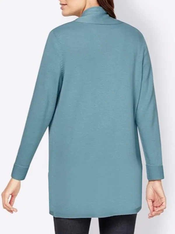 Plain Yarn Casual Sweater Coat