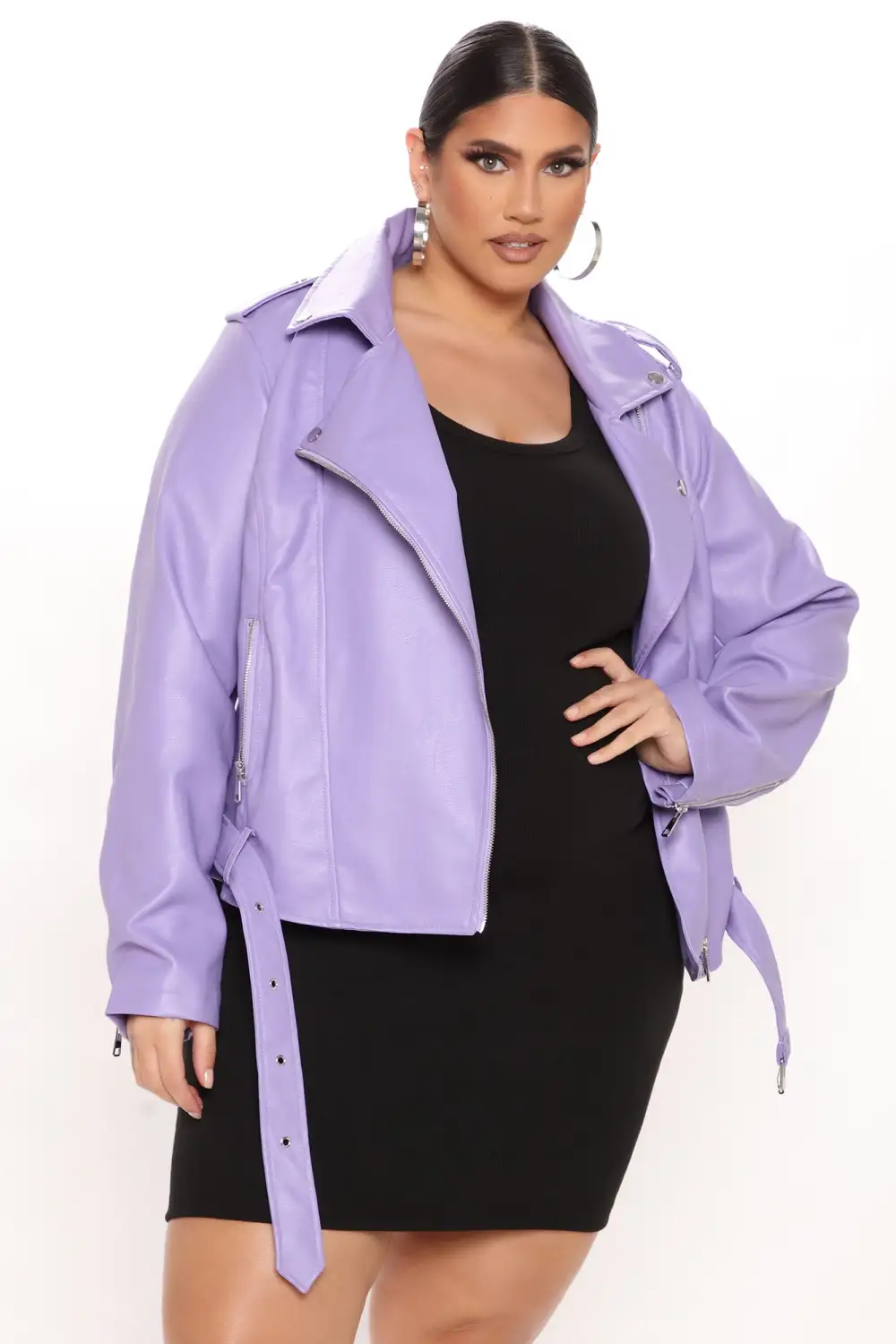 Araxie Vegan Leather Jacket - Lavender