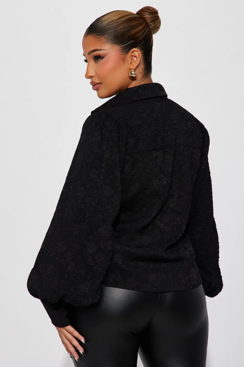 Marie Jacquard Shirt  - Black