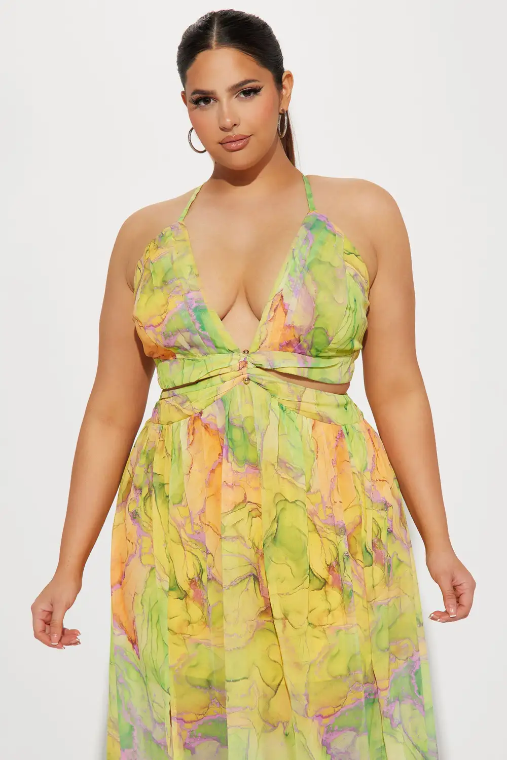 Tulum Vacation Maxi Dress - Lime