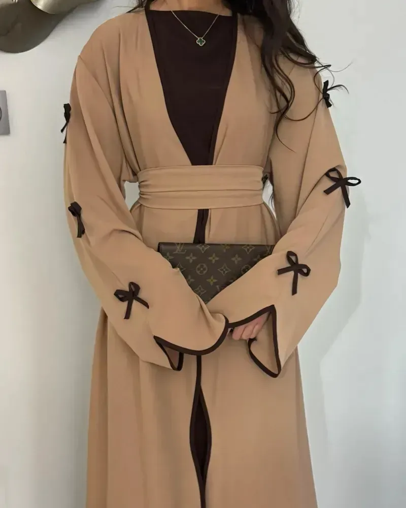 Elegant Bow Cardigan & Dress Two-Piece Set