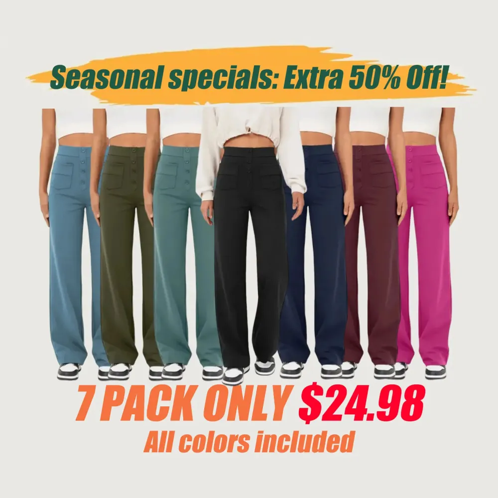 High-waisted, loose-fitting, comfortable, casual straight-leg pants🔥🔥