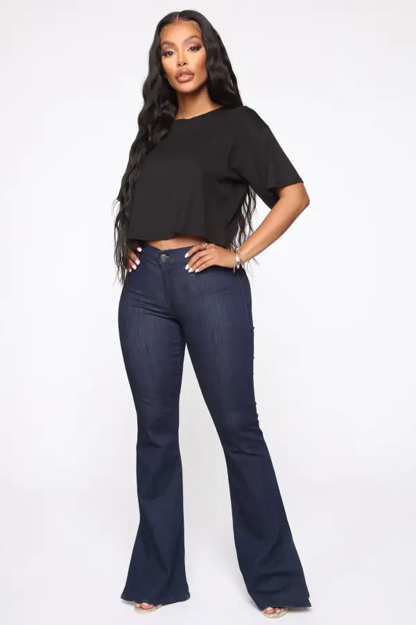 Leslie Cropped Tee - Black