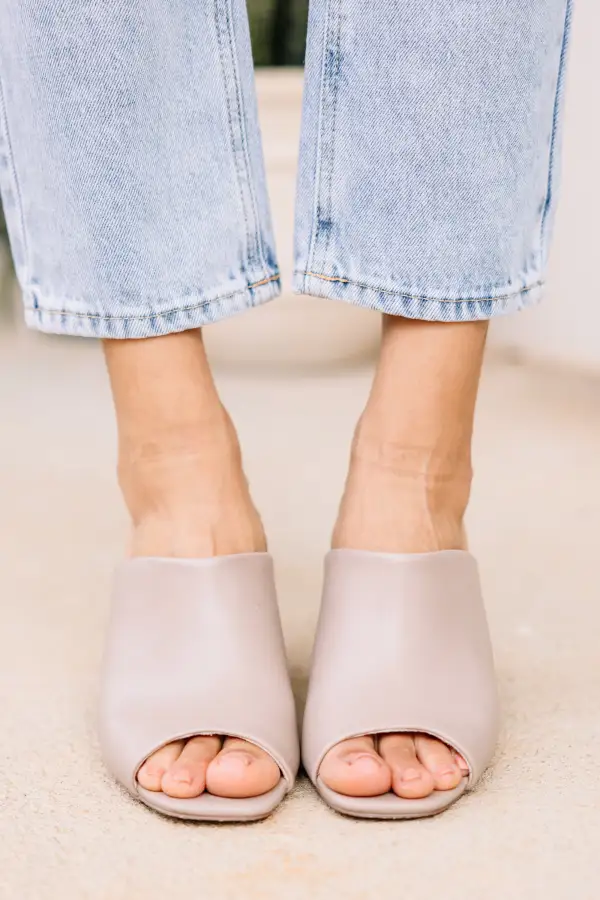 Give It Your All Taupe Brown Mule Booties