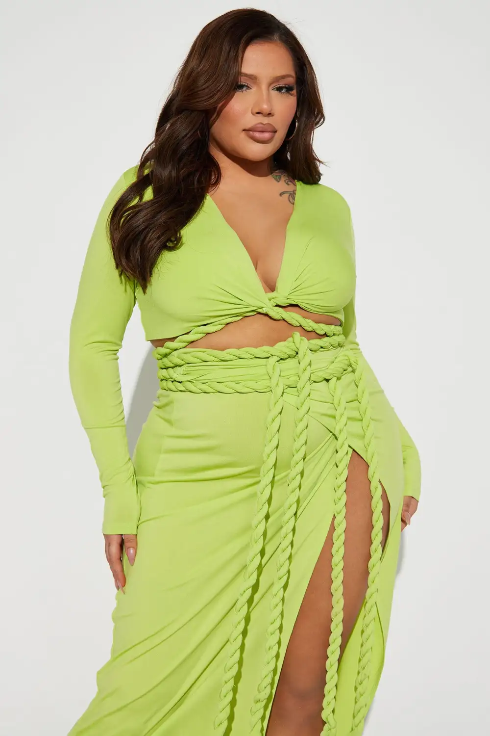 Reina Rope Skirt Set - Lime