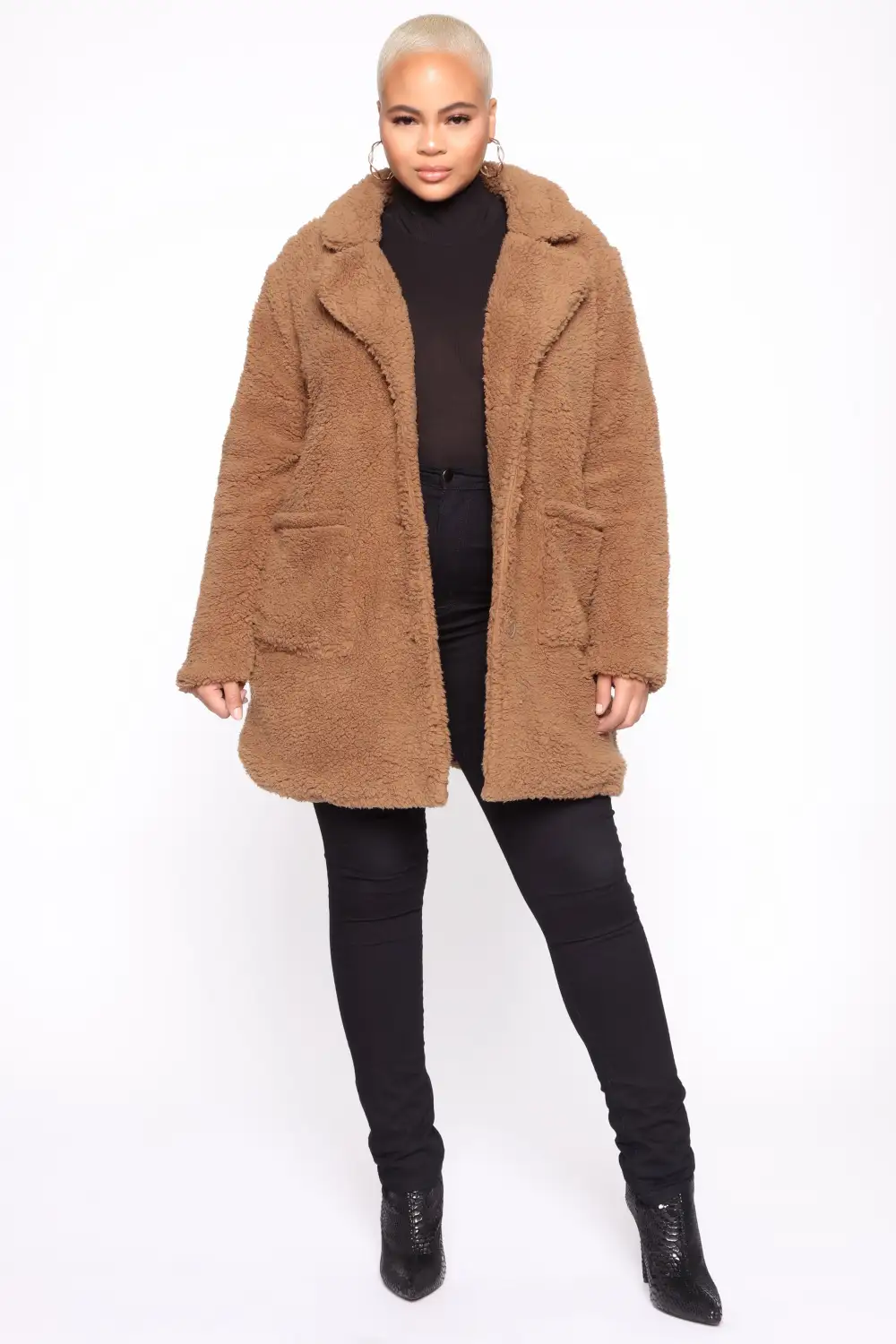 Keep Each Other Warm Sherpa Coat - Mocha