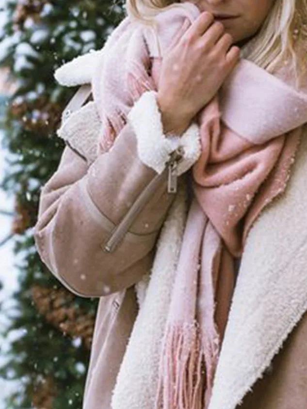 Paneled Solid Shawl Collar Jacket