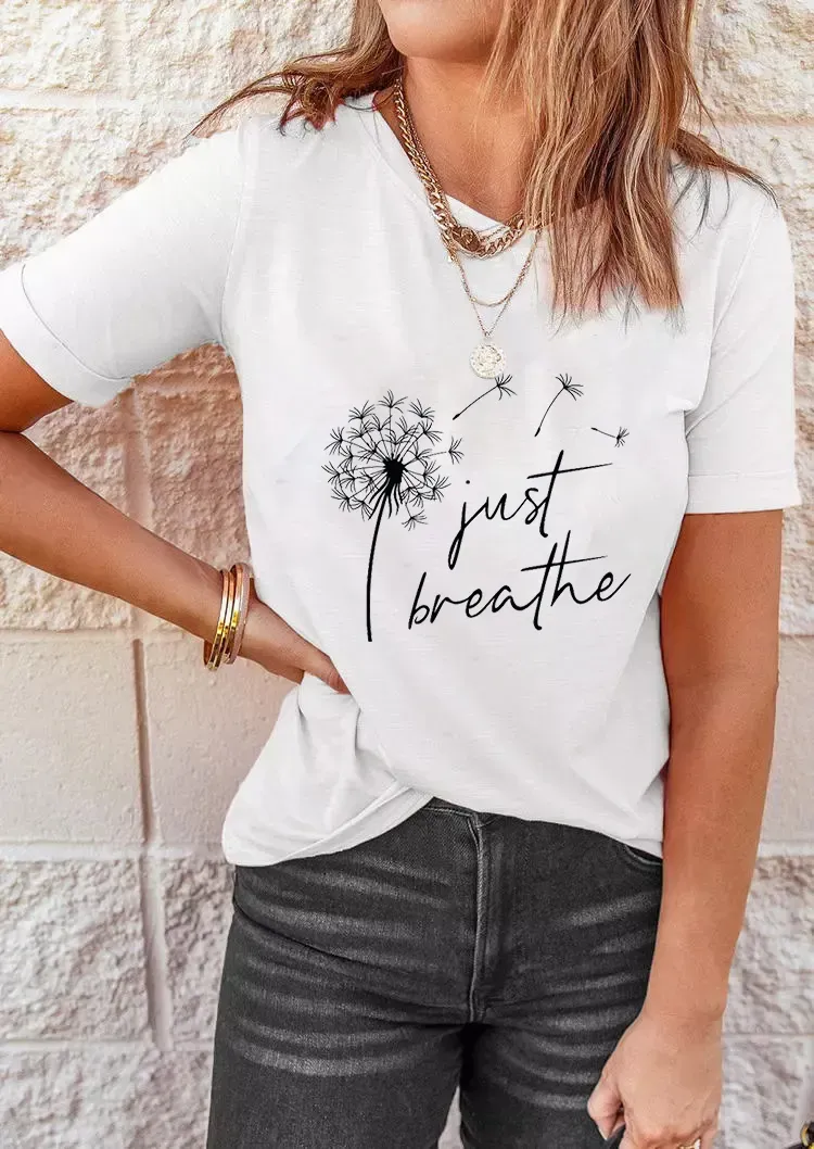 Just Breathe Printed Women's T-shirt