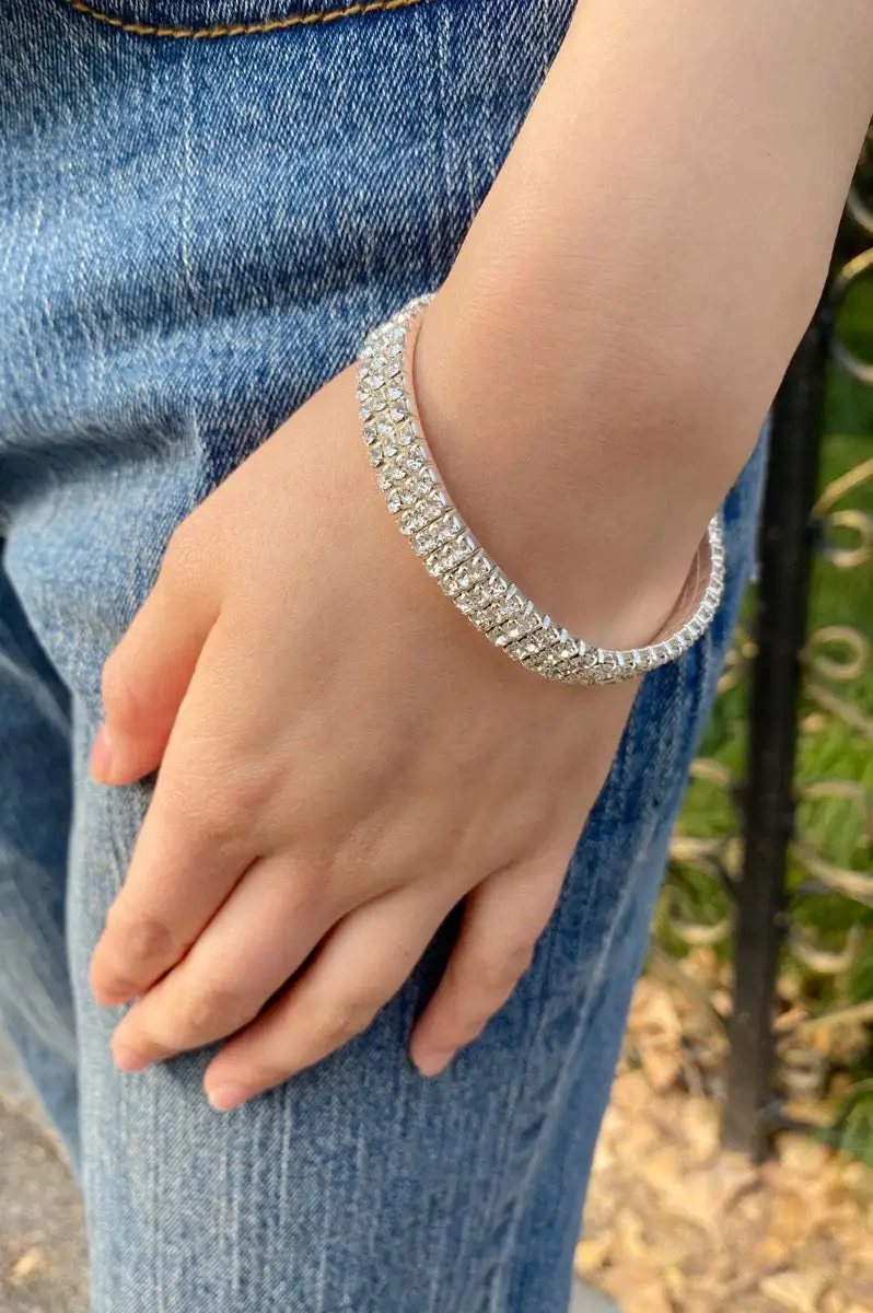 Embedded Rhinestone Chain Bracelet