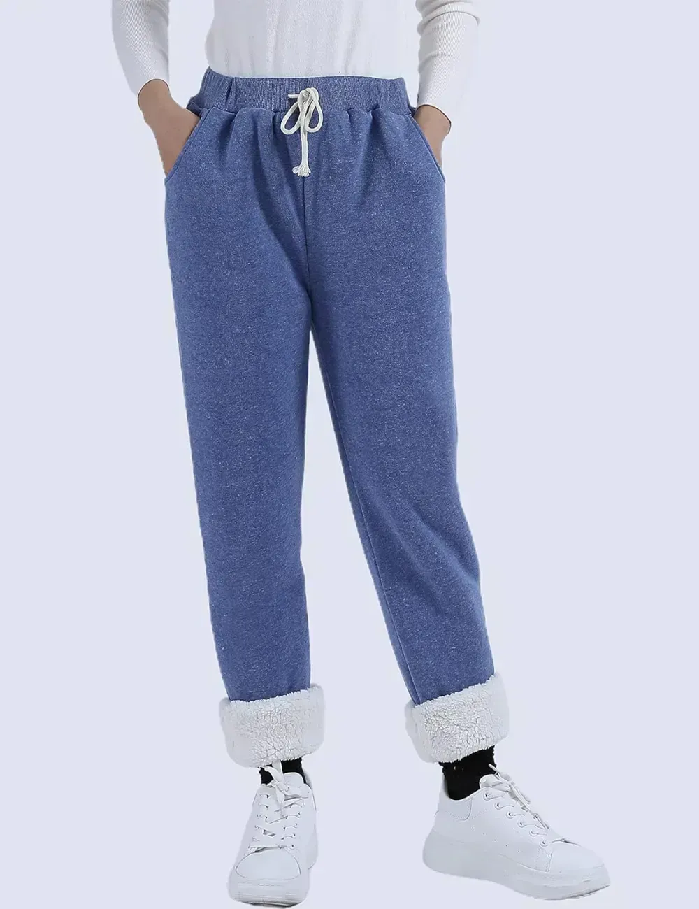 Women's Winter Warm Athletic Sweatpants Sherpa Lined Joggers Fleece Pants