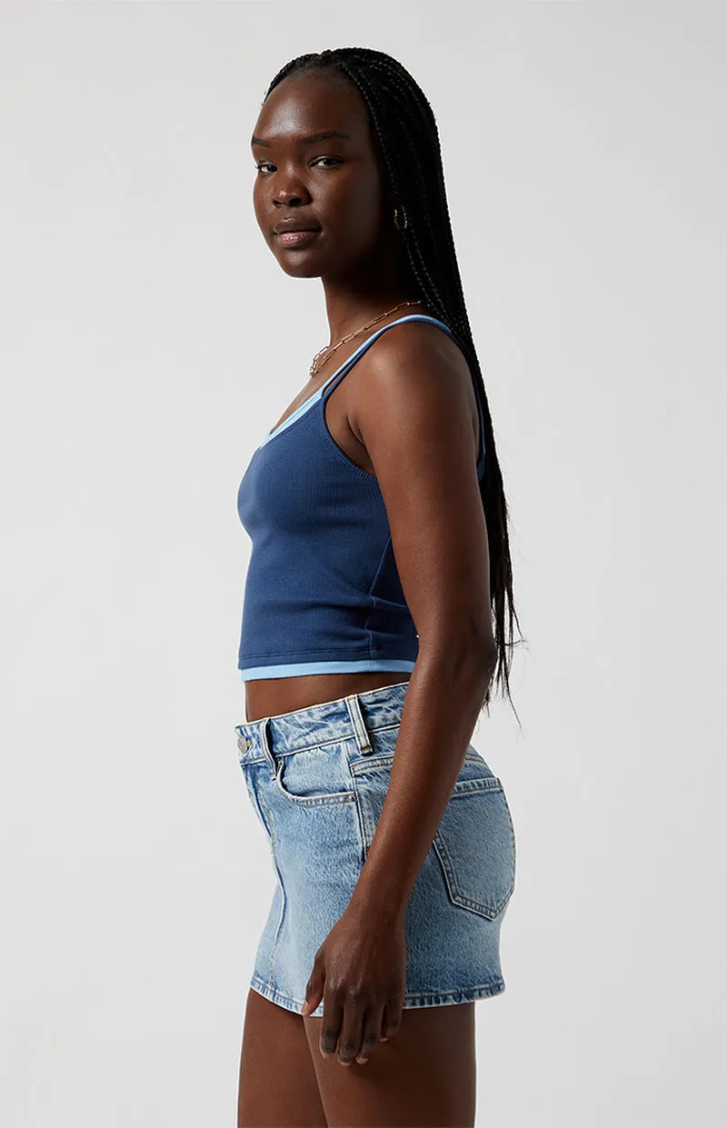PacSun Bella Medium Indigo Denim Mini Skirt
