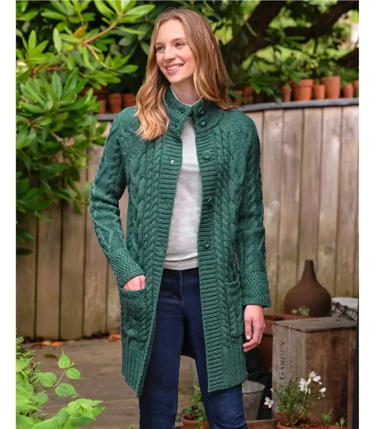 Pure Wool Aran Coatigan