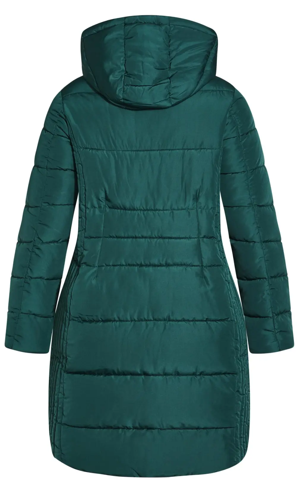 Evans Green Puffer Midi Coat