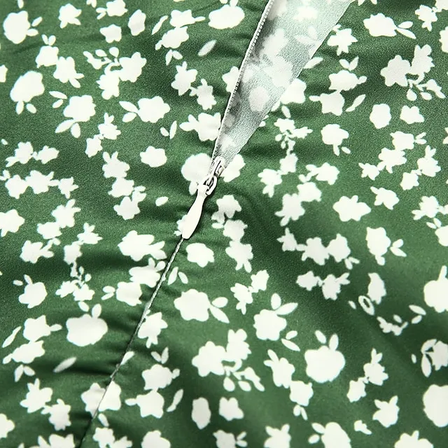 Women's Casual Dress Wrap Dress Floral Dress Floral Button Print V Neck Midi Dress Fashion Classic Daily Holiday Short Sleeve Regular Fit Black Dark Red Yellow Summer Spring S M L XL XXL