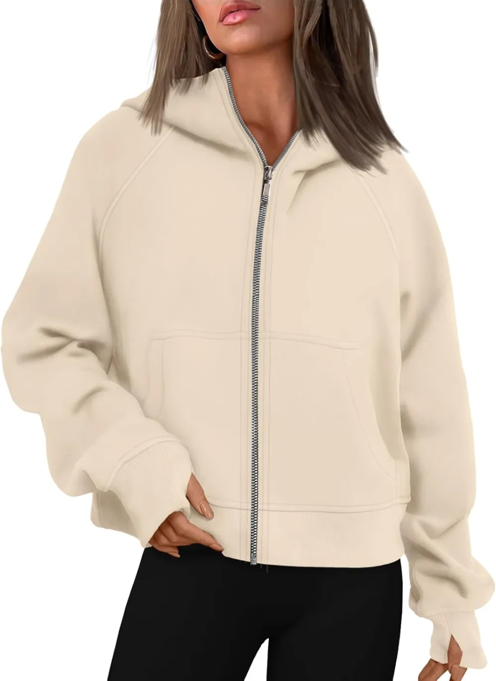 Womens Zip Up Hoodies Fleece Jackets Oversized Sweatshirts Fall Fashion Outfits 2024 Sweaters Winter Clothes