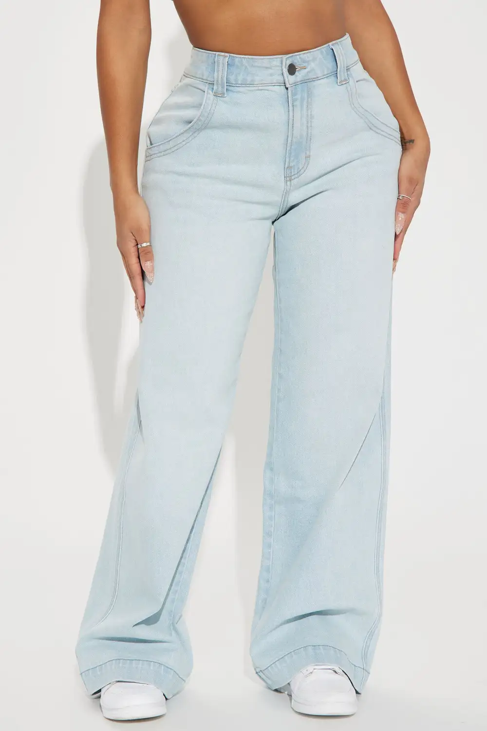 New Obsession Baggy Wide Leg Jean - Light Blue Wash