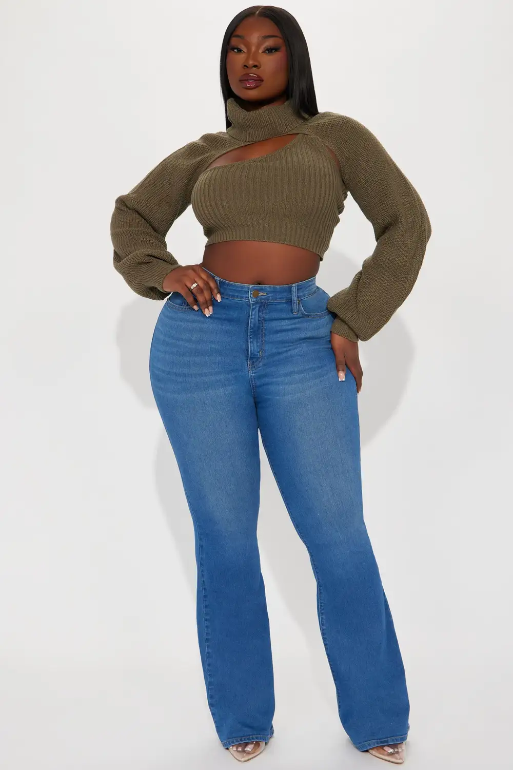 Feel It Out Turtleneck Sweater Set - Olive