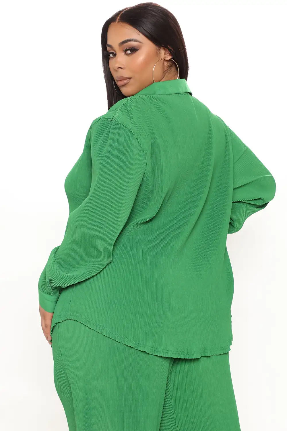 Giving You Life Plisse Pant Set - Kelly Green