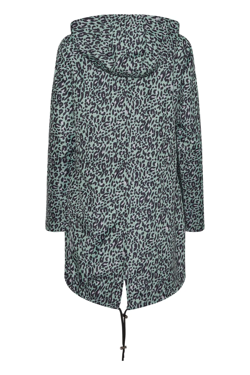 LTS Tall Black Dalmatian Print Pocket Parka