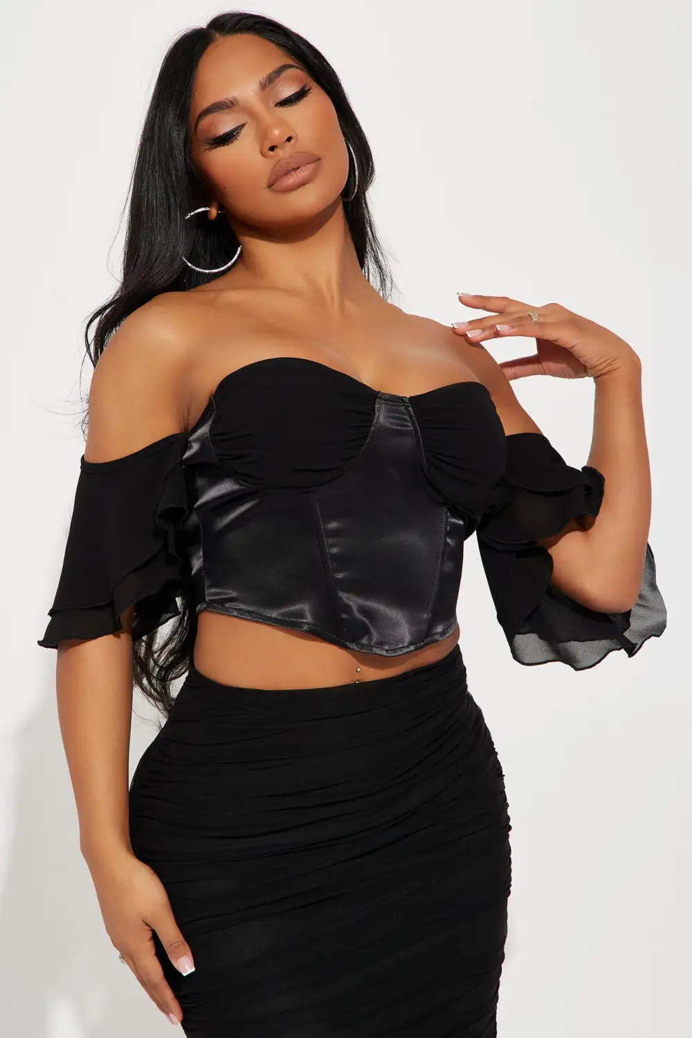 Focusing On Myself Corset Top - Black