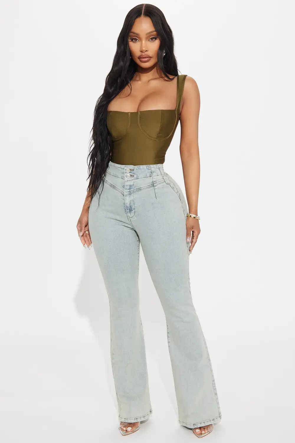 Talking It Out Stretch Flare Jeans - Vintage Wash
