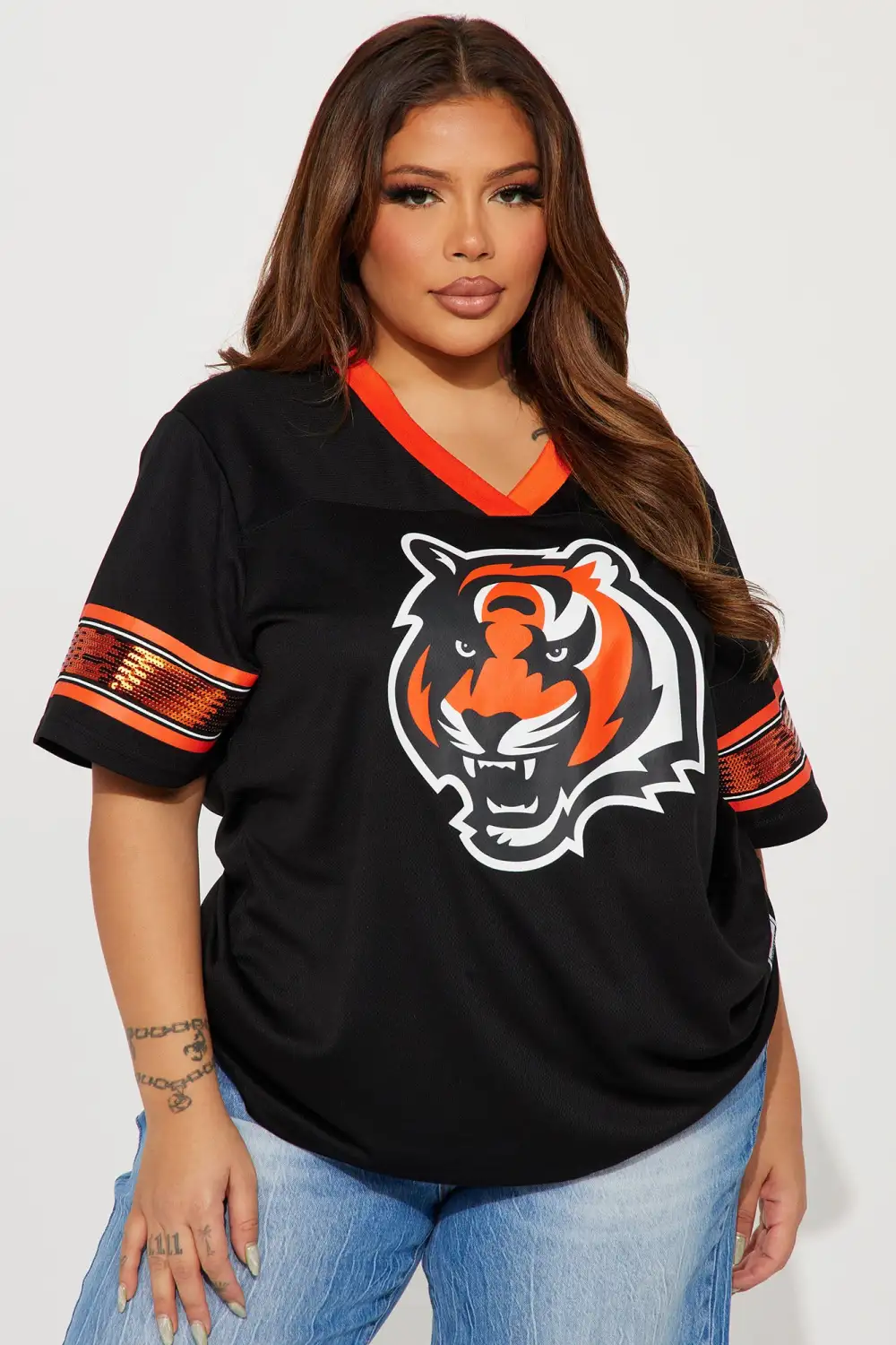 Rising Star Bengals Mesh Top - Black