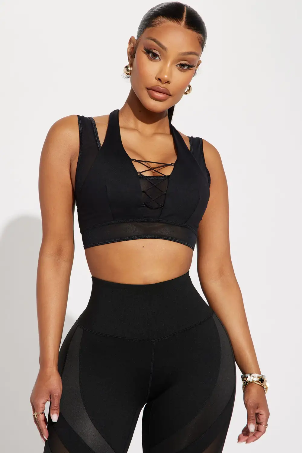 Crossing Over Active Sport's Bra - Black