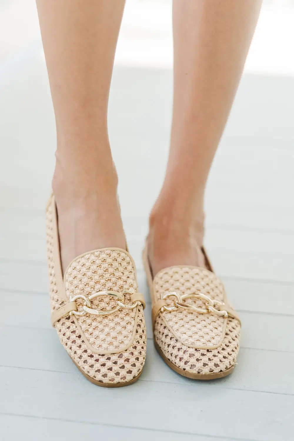 Stick To Your Word Natural Woven Loafer Flats