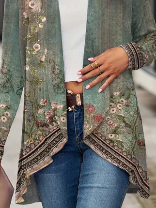 （Clearance Sale⚡）- Casual Loose Printed Kimono Jacket