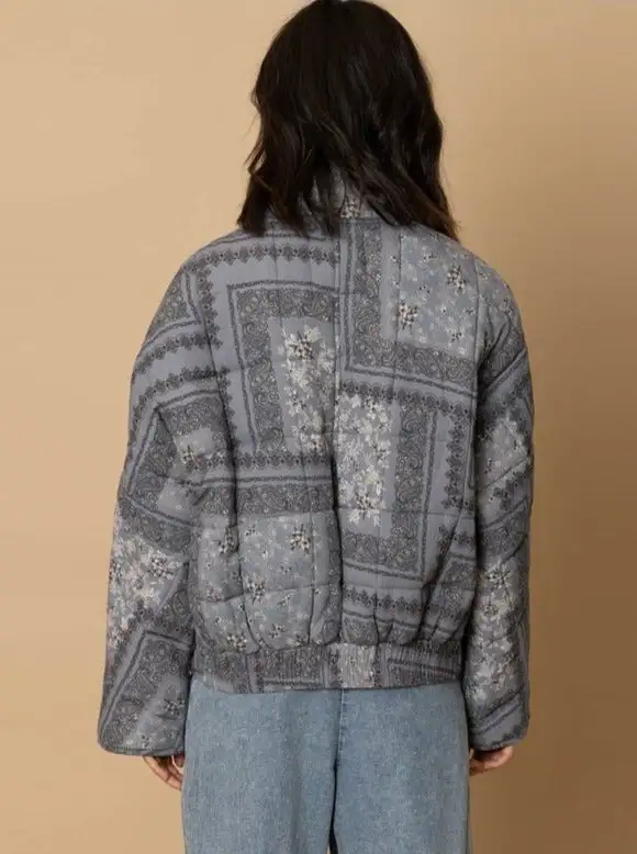 Quilted Bandana Print Jacket