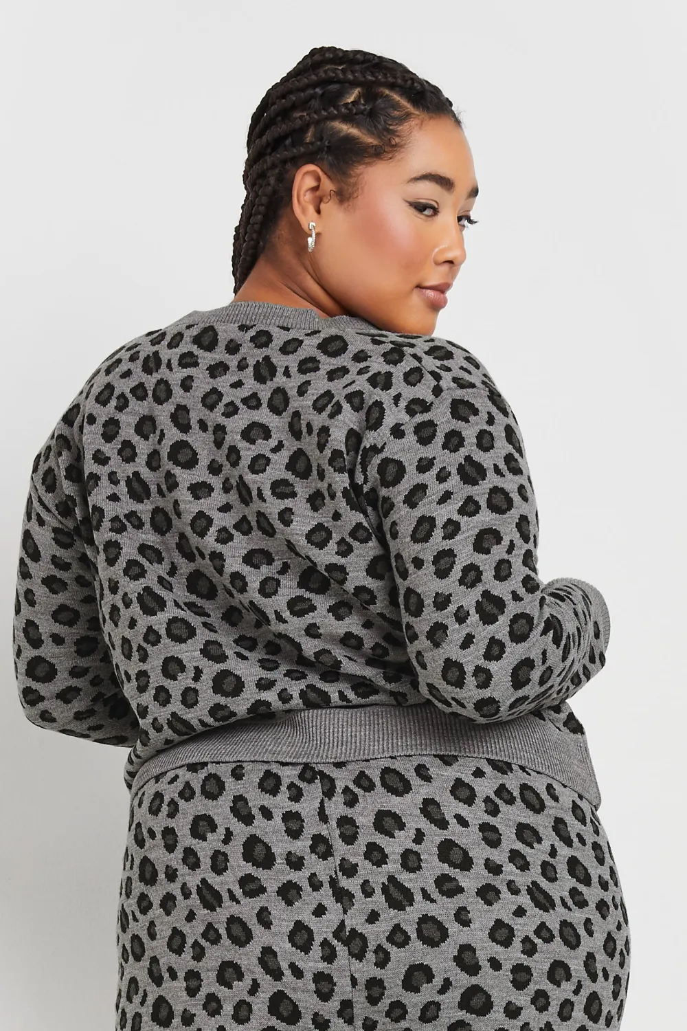 LIMITED COLLECTION Curve Burgundy Red Fairisle Knitted Cardigan