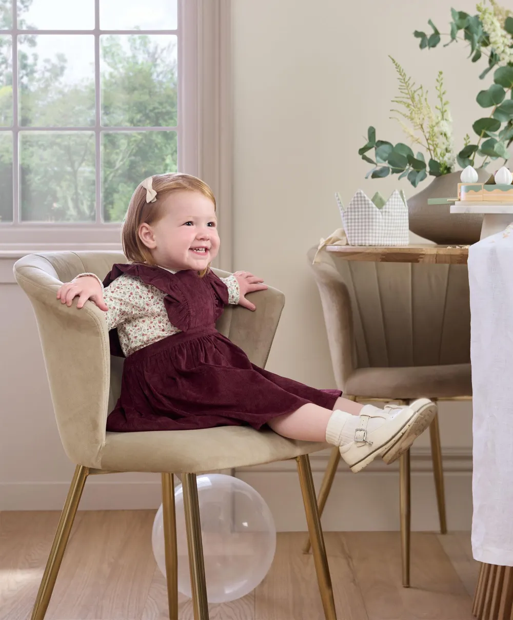 Winter Ditsy Floral Bodysuit & Pinafore Dress (2 Piece)