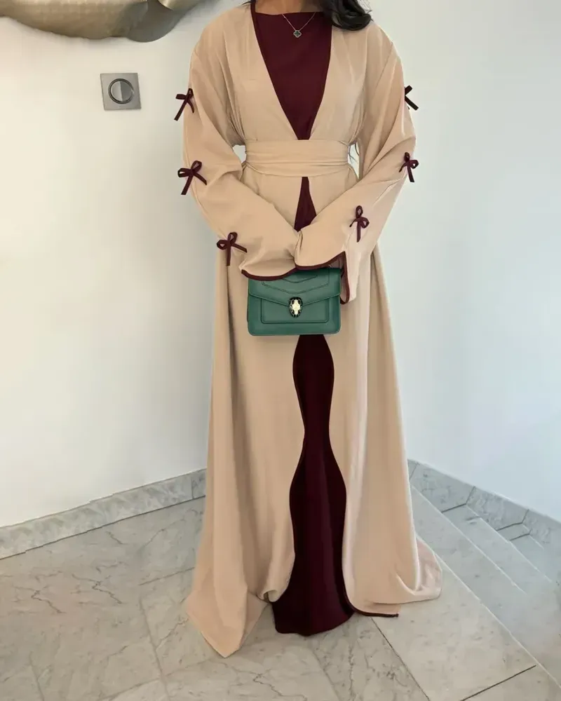 Elegant Bow Cardigan & Dress Two-Piece Set